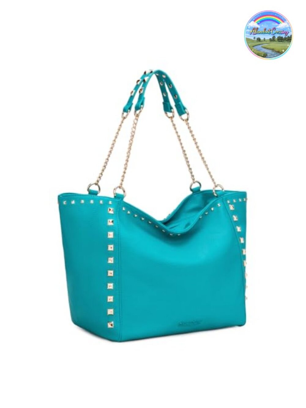 Oversized Vegan Leather Tote Bag with Chain Handle Large Shoulder Purse